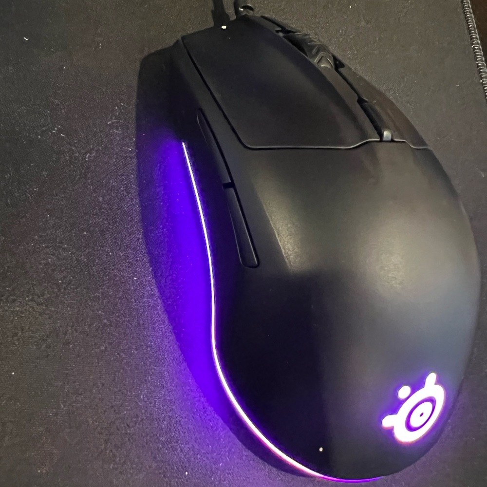 Steel series gaming mouse with 40,000 DPI .